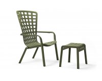 Fotel wypoczynkowy poczylany FOLIO nardi agave z podnóżkiem