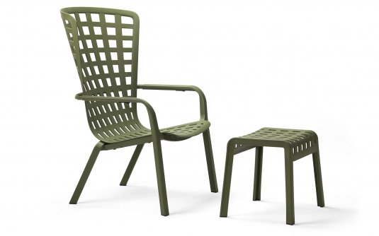 Fotel wypoczynkowy poczylany FOLIO nardi agave z podnóżkiem Fotel wypoczynkowy poczylany FOLIO nardi agave z podnóżkiem