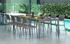 stół rozkładany RIO 210 tortora z fotelami BORA