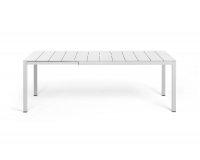 Biały aluminiowy rozkładany stół ogrodowy nardi RIO 210-280 cm