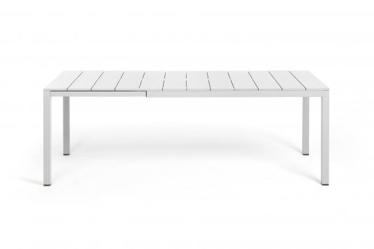 Biały aluminiowy rozkładany stół ogrodowy nardi RIO 210-280 cm