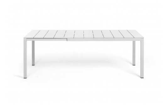 Biały aluminiowy rozkładany stół ogrodowy nardi RIO 210-280 cm
