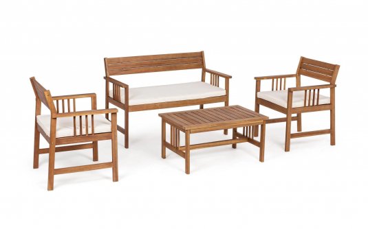 Zestaw kawowy na balkon z drewna akacji NOEMI bizzotto