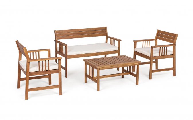 Zestaw kawowy na balkon z drewna akacji NOEMI bizzotto