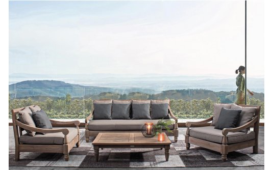 Zestaw teakowy wypoczynkowy do ogrodu zimowego BALI bizzotto Zestaw teakowy wypoczynkowy do ogrodu zimowego BALI bizzotto