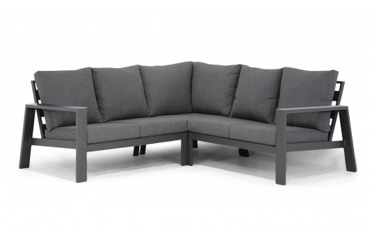 Aluminiowy komplet wypoczynkowy narożnikowy na taras AMIGO grafitowy