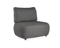 Grafitowy elegancki tapicerowany fotel na taras MARACAY