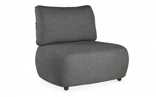 Grafitowy elegancki tapicerowany fotel na taras MARACAY Grafitowy elegancki tapicerowany fotel na taras MARACAY