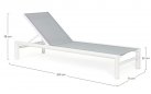 Biały leżak ogrodowy aluminiowy z kółkami tekstylina skipper bizzotto