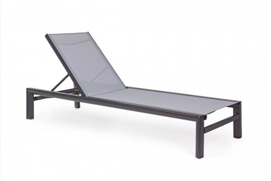 Aluminiowy antracytowy leżak ogrodowy SKIPPER bizzotto