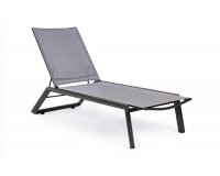 Leżak ogrodowy z kółkami ciemnoszary tekstylina CRUISE bizzotto