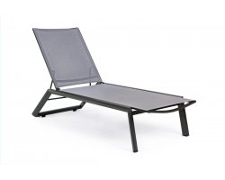 Leżak ogrodowy z kółkami ciemnoszary tekstylina CRUISE bizzotto
