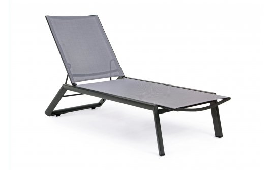 Leżak ogrodowy z kółkami ciemnoszary tekstylina CRUISE bizzotto