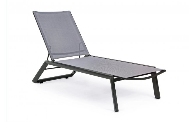 Leżak ogrodowy z kółkami ciemnoszary tekstylina CRUISE bizzotto