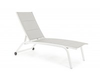 Biały wysoki leżak ogrodowy aluminiowy tekstylina CLEOPAS high bizzotto