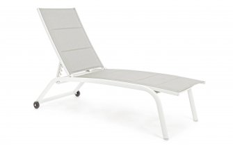 Biały wysoki leżak ogrodowy aluminiowy tekstylina CLEOPAS high bizzotto