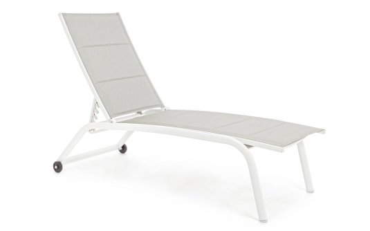Biały wysoki leżak ogrodowy aluminiowy tekstylina CLEOPAS high bizzotto