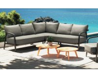 Narożnik na taras aluminiowy ciemnoszary PEP z poduszkami Olefin TierraOutdoor