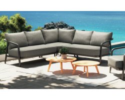 Narożnik na taras aluminiowy ciemnoszary PEP z poduszkami Olefin TierraOutdoor