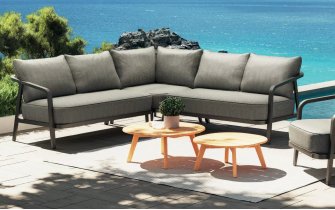 Narożnik na taras aluminiowy ciemnoszary PEP z poduszkami Olefin TierraOutdoor