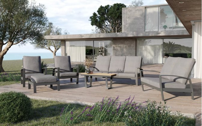 Wysoki aluminiowy narożnik ogrodowy na taras ciemnoszary VALENCIA 