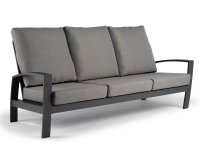 Wysoka sofa ogrodowa aluminowa VALENCIA z szarymi poduszkami