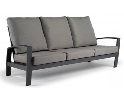 Wysoka sofa ogrodowa aluminowa VALENCIA z szarymi poduszkami
