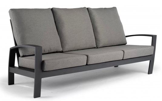 Wysoka sofa ogrodowa aluminowa VALENCIA z szarymi poduszkami Wysoka sofa ogrodowa aluminowa VALENCIA z szarymi poduszkami
