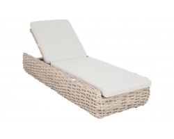 Luksusowy leżak ogrodowy z bezowego technorattanu WAKKANDA