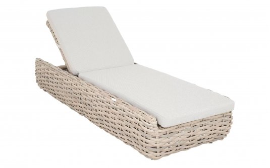 Luksusowy leżak ogrodowy z bezowego technorattanu WAKKANDA