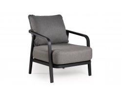 Fotel aluminowy na taras PEP grafitowy / lina polipropylenowa