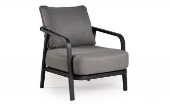 Fotel aluminowy na taras PEP grafitowy / lina polipropylenowa