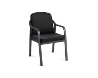 GRafitowe krzesło stołowe ogrodowe aluminiowe z czarnymi poduszkami PEP lina polipropylenowa