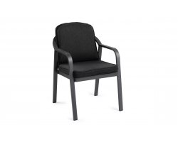 GRafitowe krzesło stołowe ogrodowe aluminiowe z czarnymi poduszkami PEP lina polipropylenowa