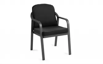 GRafitowe krzesło stołowe ogrodowe aluminiowe z czarnymi poduszkami PEP lina polipropylenowa