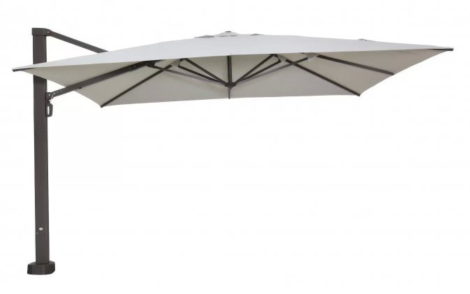 Parasol ogrodowy 400x400 cm z noga boczną ciemnobrązową