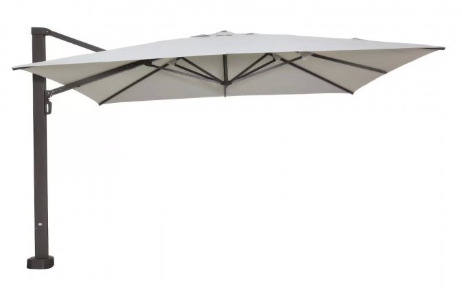 Parasol ogrodowy 400x400 cm z noga boczną ciemnobrązową