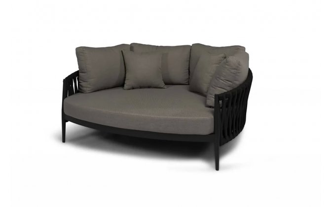 Sofa łóżko ogrodowe czarne nowoczesne CADOZO