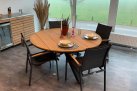 Okrągły stół aluminiowo-teakowy 150 cm OMNIGO