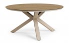 Stół okrągły OMNIGO d150 aluminiowe nogi beżowe / blat HPL BERGAMO