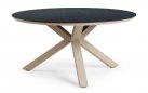 Stół okrągły OMNIGO d150 aluminiowe nogi beżowe / blat HPL GRAPHITE