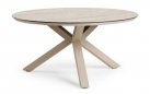 Stół okrągły OMNIGO d150 aluminiowe nogi beżowe / blat HPL TRAVERTINE