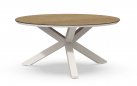 Stół okrągły OMNIGO d150 aluminiowe nogi białe / blat HPL BERGAMO