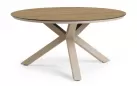 Stół okrągły OMNIGO d150 aluminiowe nogi beżowe / blat HPL BERGAMO