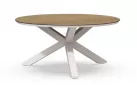 Stół okrągły OMNIGO d150 aluminiowe nogi białe / blat HPL BERGAMO