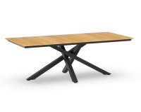 Stół jadalniany ogrodowy nogi krzyżowe antracyt ORION 220x100 cm blat teak 