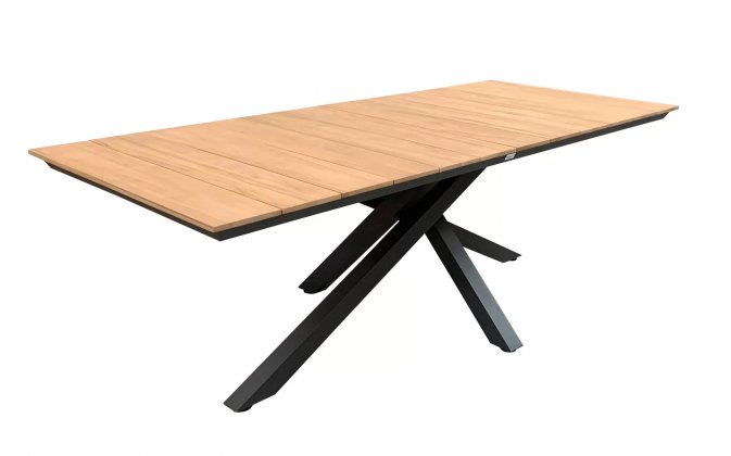 Stół ogrodowy aluminium teak antracyt 220x 100 cm ORION
