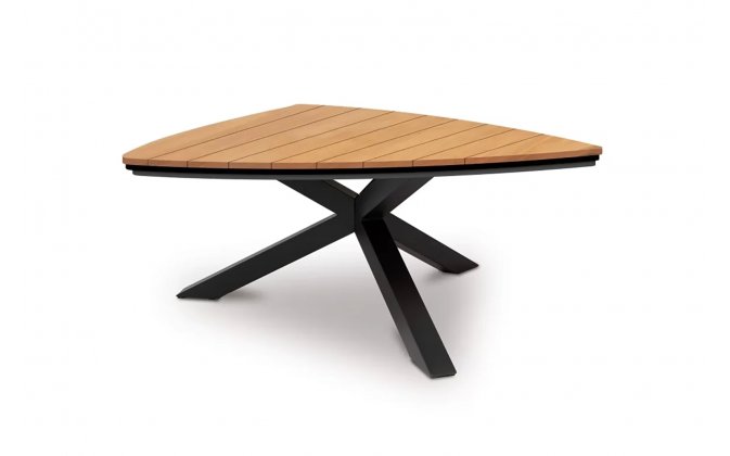 Trójkątny stół ogrodowy z blatem teakowym ODEN