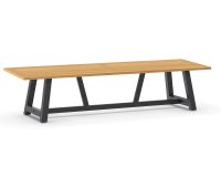 Duży stół ogrodowy aluminiowo-teakowy 330 cm OZON z krzesłąmi AVERO