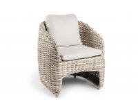 Fotel stołowy na taras bezowy technorattan WAKKANDA